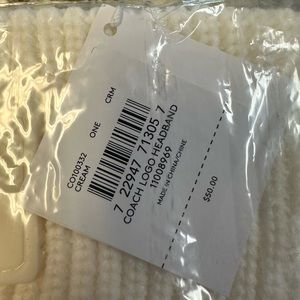 COACH Cable Knit Chunky Winter headband, Cream Color. Retail $50